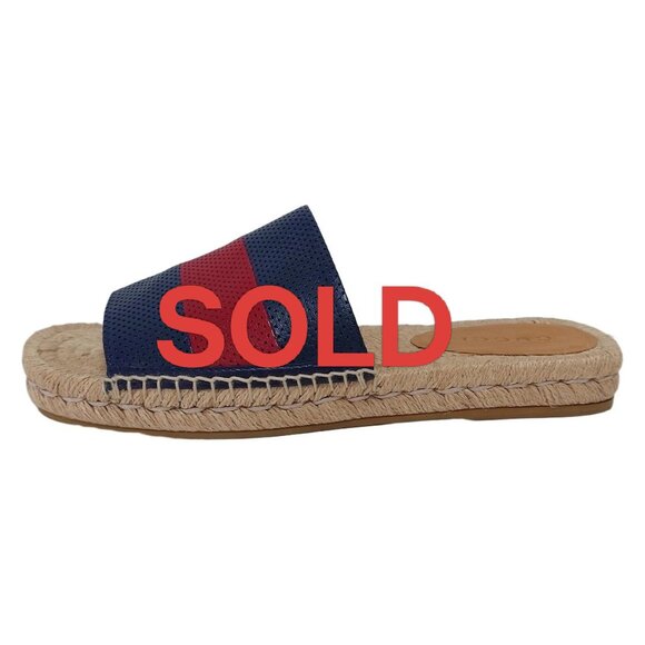 GUCCI - Navy Red Hemp Leather Men\'s Sandals 323-050925 main image 6